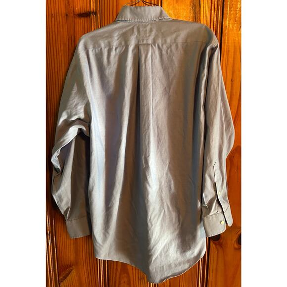 Lands' End Men's Blue No Iron Oxford Shirt 15 1/2-32 - Picture 3 of 3